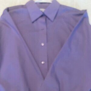 Foxcroft Long-Sleeve Wrinkle Free Shirt, Size 10, Iris